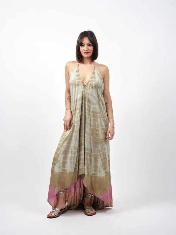 Vestito delavè open back Selene