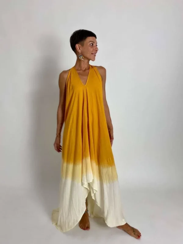 Vestito delavè open back Selene