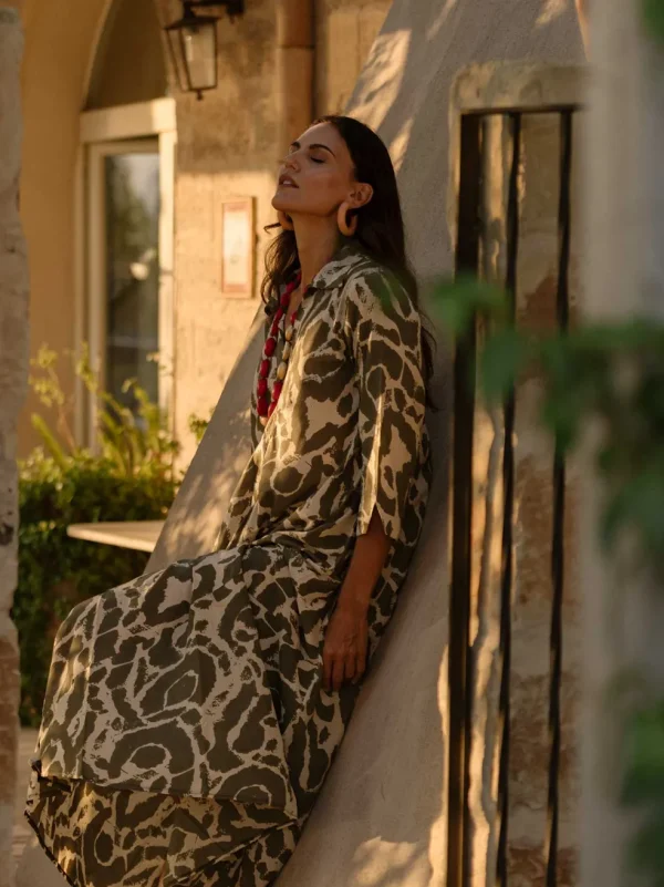 Vestito elegante, lungo, cotone Juliette