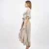 Vestito lungo a portafoglio manica corta Ida