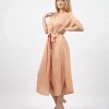 Vestito lungo ad incrocio con fusciacca Karlie