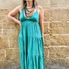 Vestito lungo boho bretelle regolabili Sara