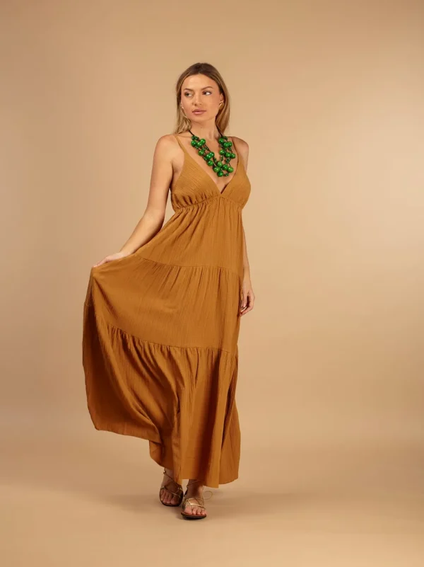 Vestito lungo boho bretelle regolabili Sara