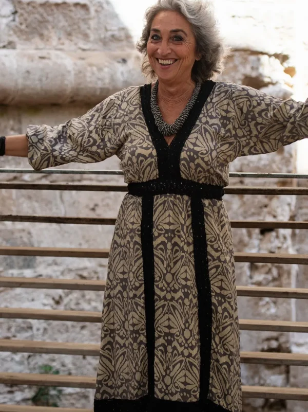 Vestito lungo boho dettaglio ricamo Stefania