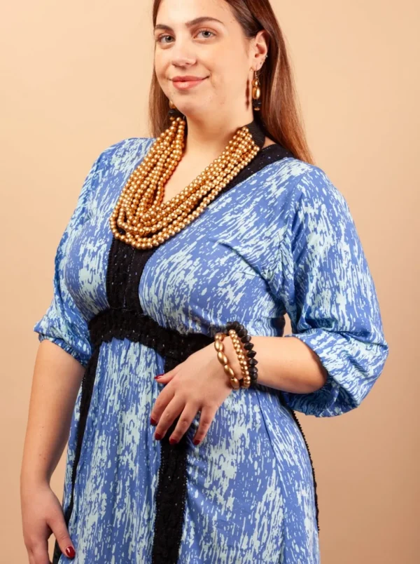 Vestito lungo boho dettaglio ricamo Stefania