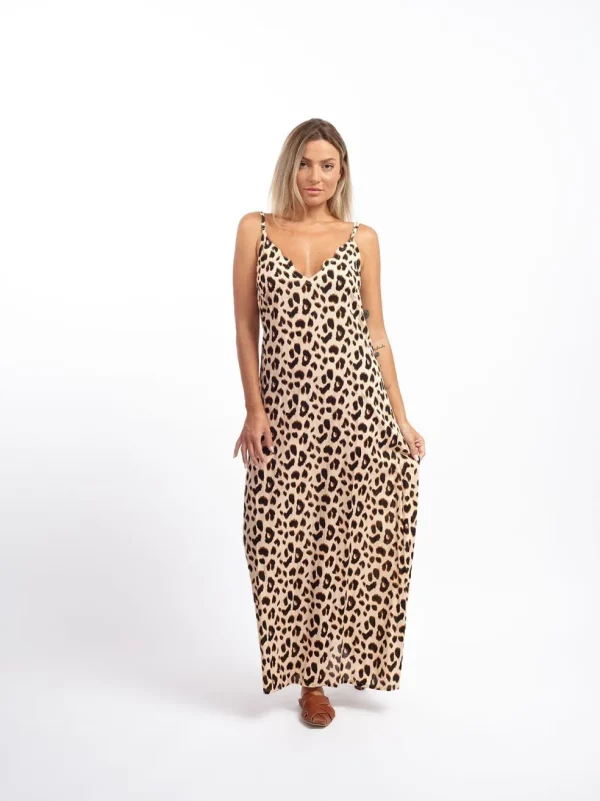 Vestito lungo bretella scollo merlato Layla