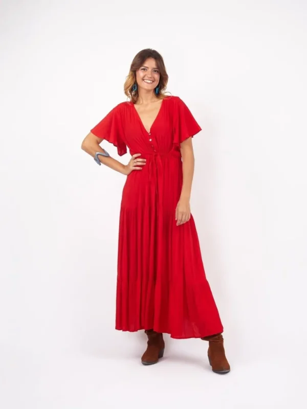 Vestito lungo con bottoni Frida
