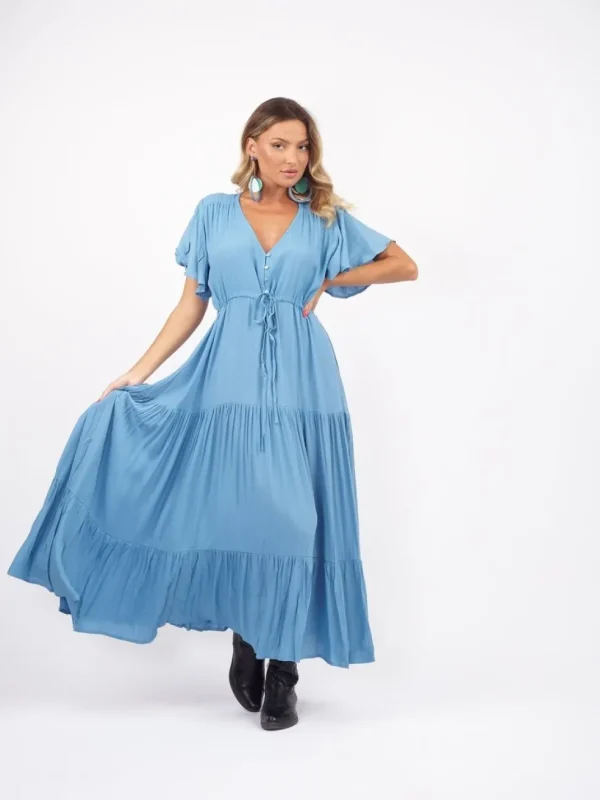 Vestito lungo con bottoni Frida