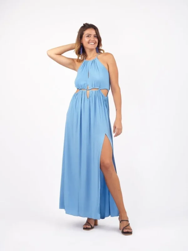 Vestito lungo elegante rayon cut out Aida