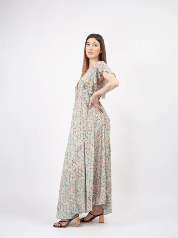 Vestito lungo elegante seta Lindy