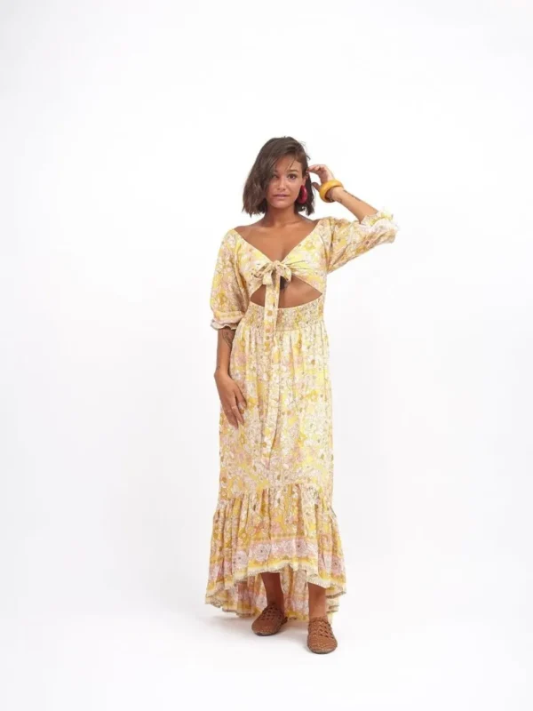 Vestito lungo rayon cut out Liliana