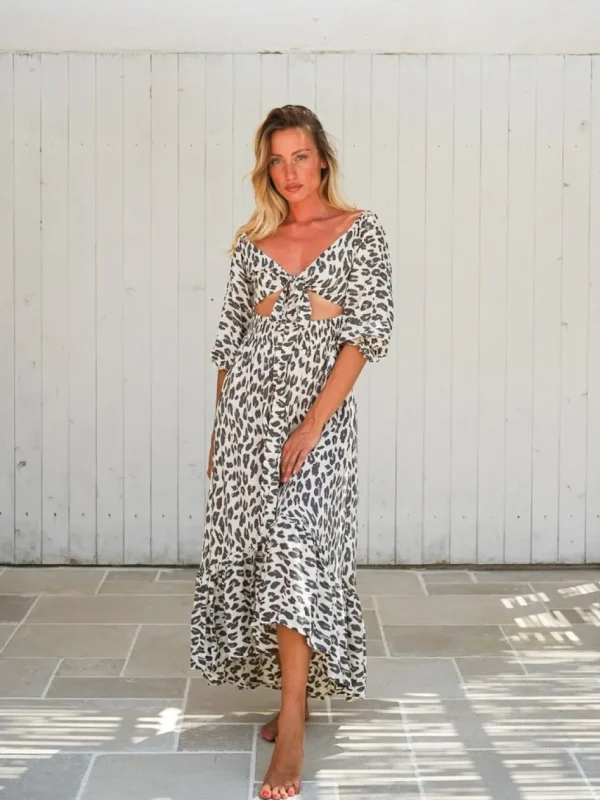 Vestito lungo rayon cut out Liliana