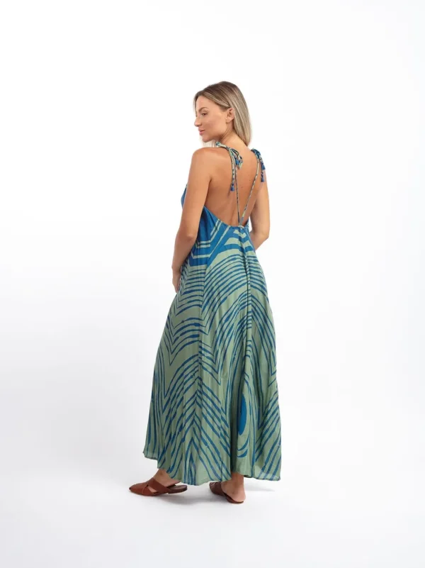 Vestito lungo schiena scoperta rayon Tilde