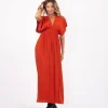 Vestito lungo scollo a V rayon Yulia