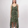 Vestito lungo scollo incrocio Georgine