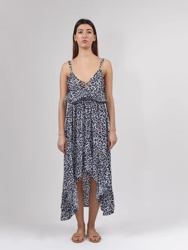 Vestito lungo scollo incrocio Georgine