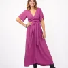 Vestito lungo scollo modellabile con fusciacca Kris
