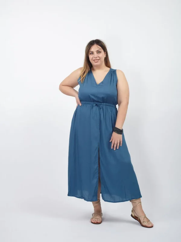 Vestito lungo smanicato stile impero Kirsten