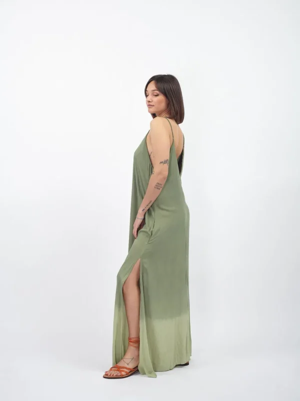 Vestito lungo stampa sfumata rayon Marzia