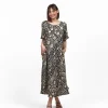 Vestito midi seta con manica Clarita