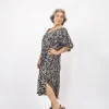 Vestito midi seta manica corta Zahra