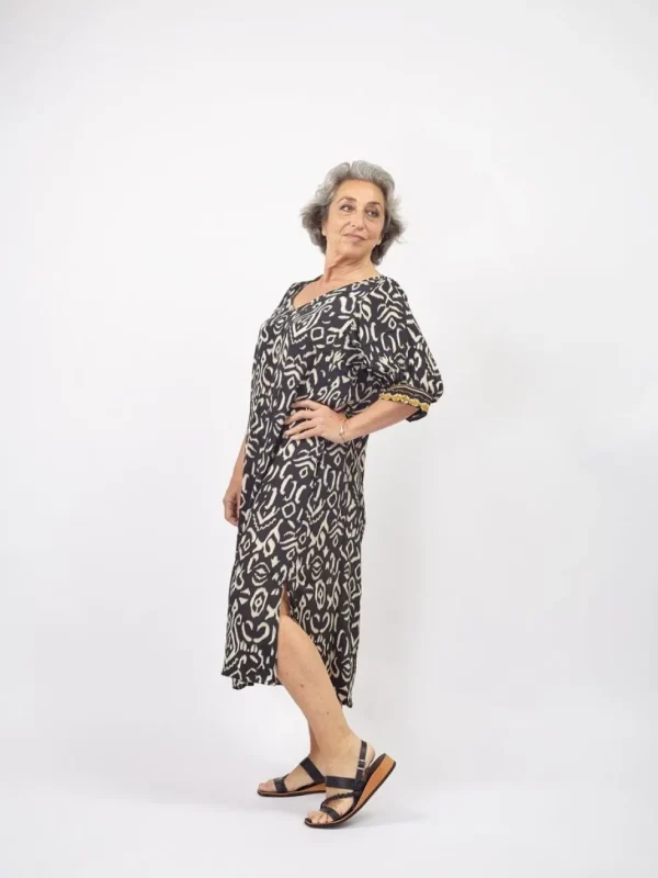 Vestito midi seta manica corta Zahra