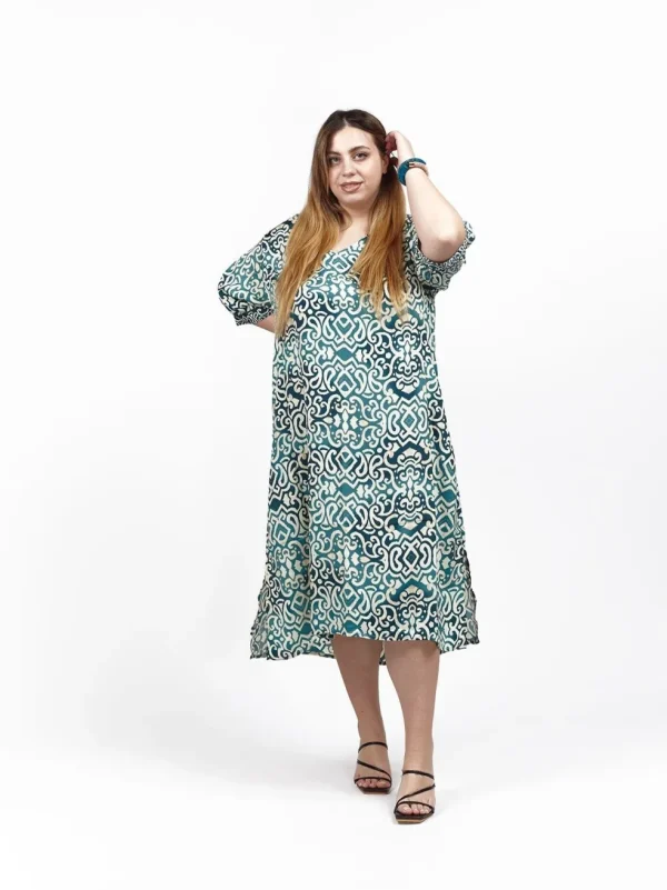 Vestito midi seta manica corta Zahra