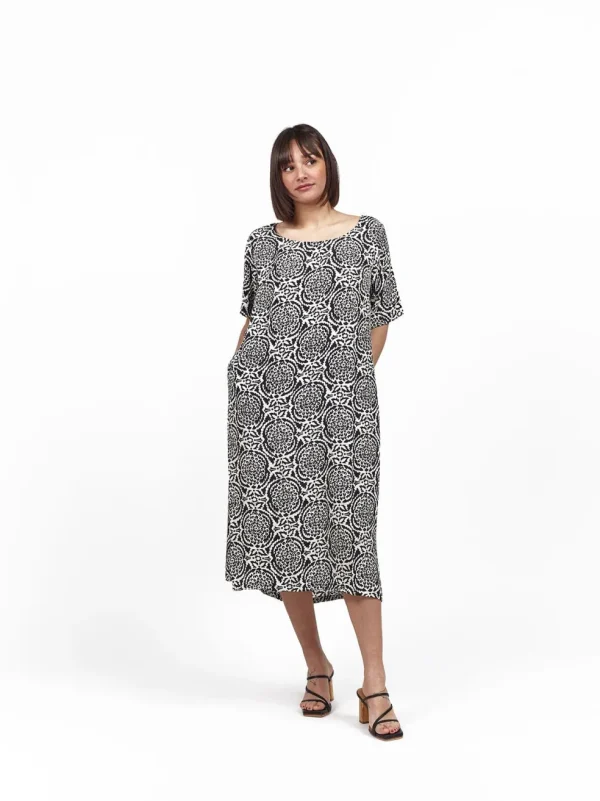 Vestito midi seta manica Gaia
