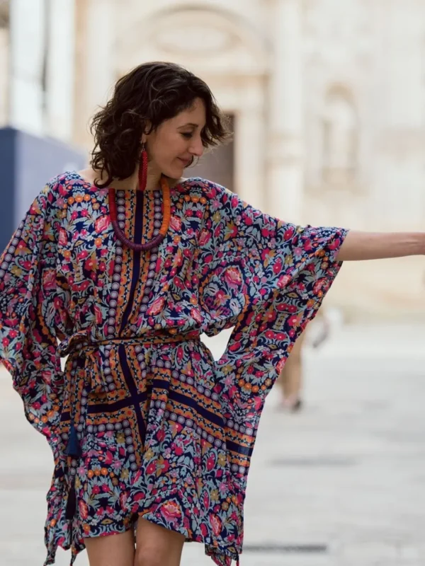 Vestito poncho boho rayon Rosie