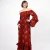 Vestito rayon lungo con balze Monique