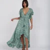 Vestito seta manica volant Midori
