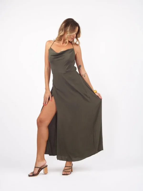 Vestito Slip rayon con spacco Priya